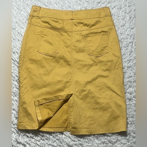 GOLD FLAVA COTTON SPANDEX WOMENS KHAKI YELLOW SKIRT, SIZE PLUS 16 - Picture 4 of 8